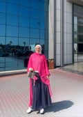The hot pink chiffon cape